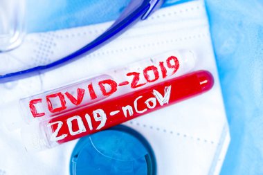 Coronavirus covid-19 virüsü tıbbi test tüpü, salgın aşısı