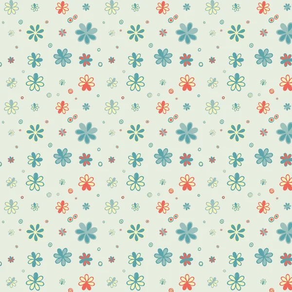 Light blue and red flower pattern — Stock Vector
