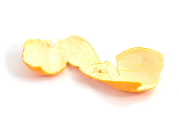 Pele descascada de fruta de clementina — Fotografia de Stock
