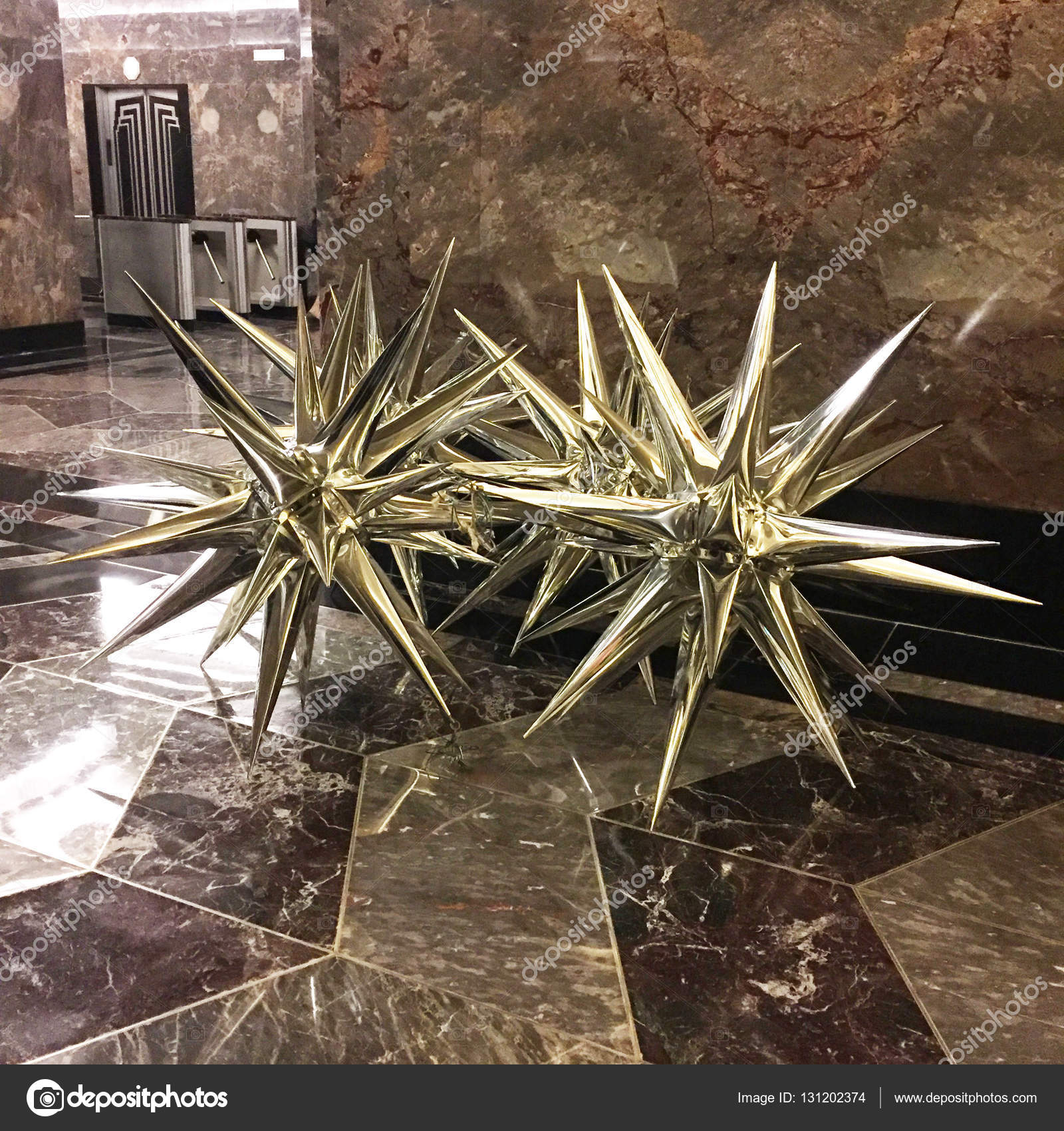 Christmas Decorations In The Empire State Building Stock