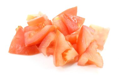 Kırmızı organik hatıra domates parçalar yığın