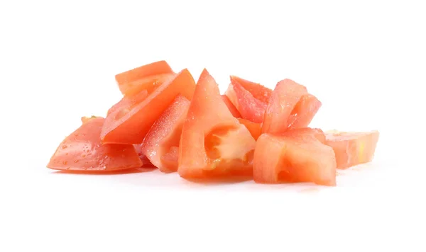Czerwony organicznych scheda pomidor kawałki w pile — Zdjęcie stockowe