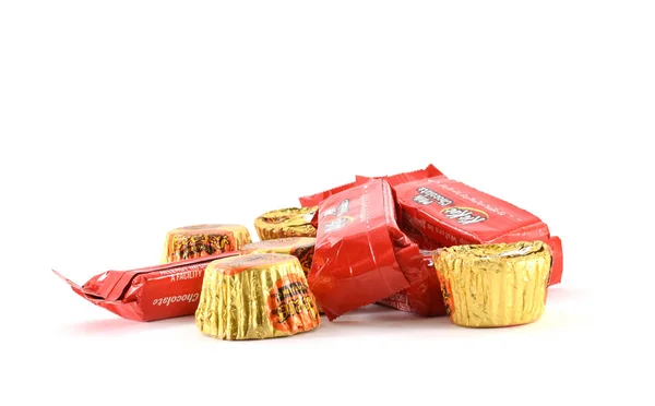 Chocolade snoepjes in wrappers — Stockfoto