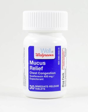 Walgreens brand mucus relief medicine clipart