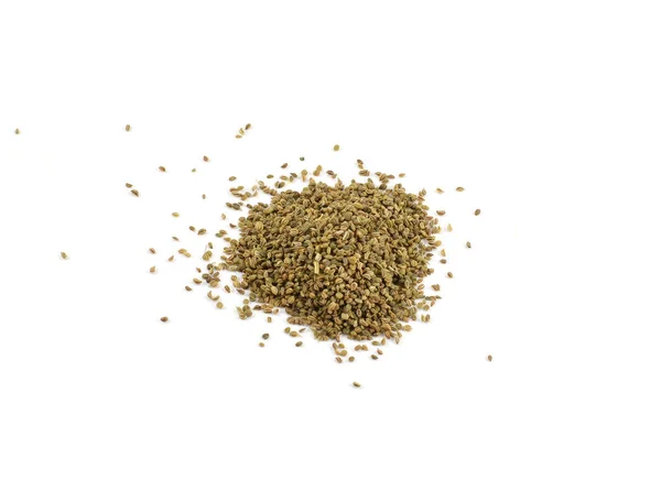 Pile of brown organic celery seeds — Stock Photo, Image