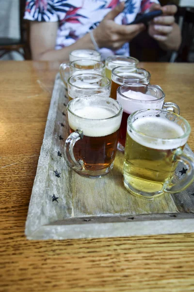 Belgian beer flight — Stock Photo, Image