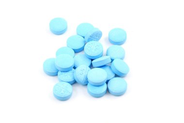 Hafif mavi hapları yığını