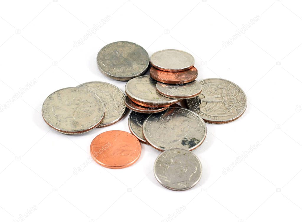 Pile of American coins