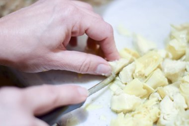 Eller kesme konserve enginar