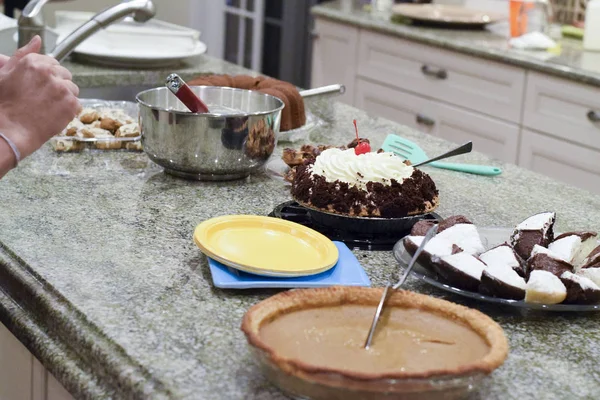 Tartes potluck et desserts de Thanksgiving — Photo