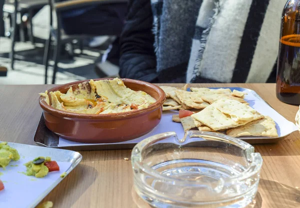 Table at restaurant with Spanish — Stock Photo, Image