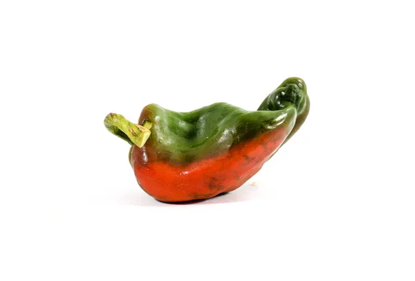 Verse Enkele Biologische Mexicaanse Poblano Peper Capsicum Anuum Geïsoleerd — Stockfoto