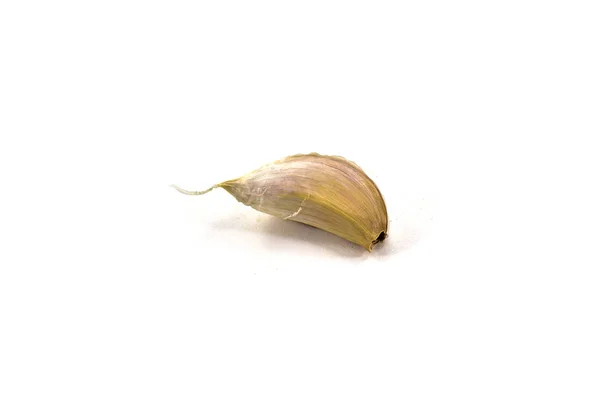Arka Plan Beyaz Diş Sarımsak Allium Satium Izole Tek — Stok fotoğraf