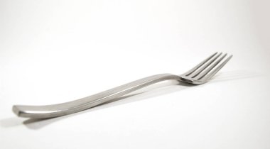 Paslanmaz çelik - izole gümüş metal çatal