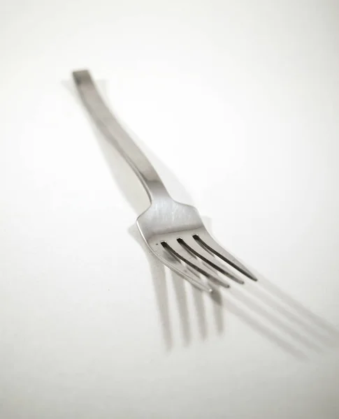 Silver Metal Fork Made Stainless Steel Isolated Stock Image