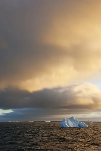 Isfjell ved soloppgang i Weddellhavet – stockfoto