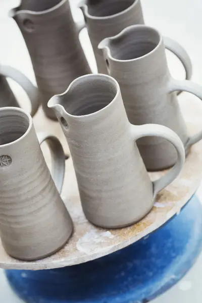 Hand thrown jugs — Stock Photo, Image