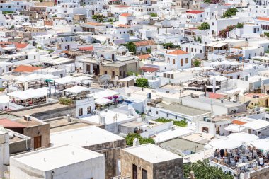 Lindos şehrin görünümü 