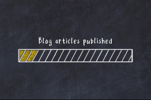 Chalk drawing of progress bar at the beginning. Evaluating of KPI concept — Stock Photo, Image