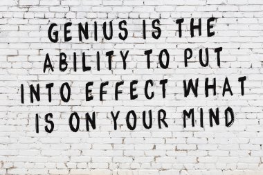 Bilgece alıntıların yazılı olduğu siyah boyanmış beyaz tuğla duvar