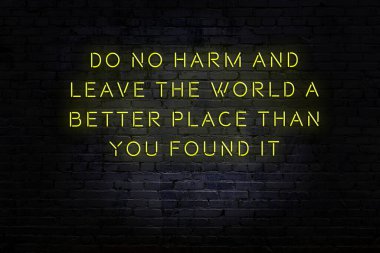 Akıllıca alıntı. Duvara karşı neon yazıtlar