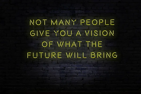 Wise quote. Neon inscription against brick wall — Stock Photo, Image