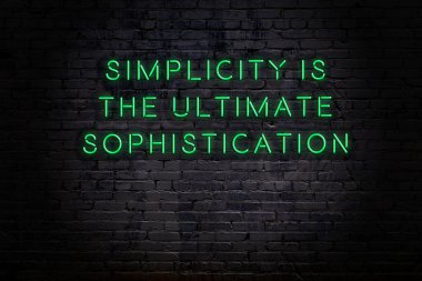 Akıllıca alıntı. Duvara karşı neon yazıtlar