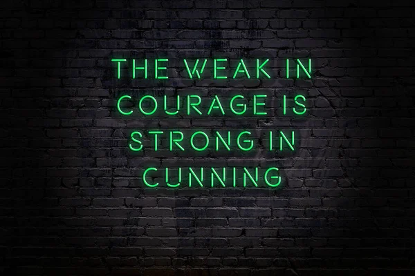 Wise quote. Neon inscription against brick wall — Stock Photo, Image