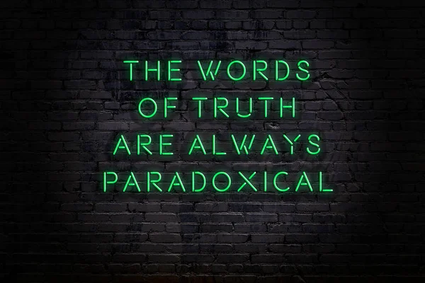 Smart and motivational quotation. Neon sign on brick wall — Stock Photo, Image