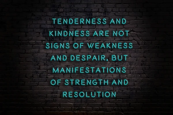 Akıllıca alıntı. Duvara karşı neon yazıtlar