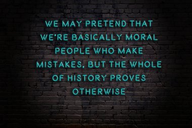 Akıllıca alıntı. Duvara karşı neon yazıtlar