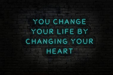 Akıllıca alıntı. Duvara karşı neon yazıtlar