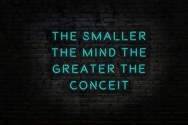 Zekice ve motive edici bir alıntı. Tuğla duvarda neon işareti