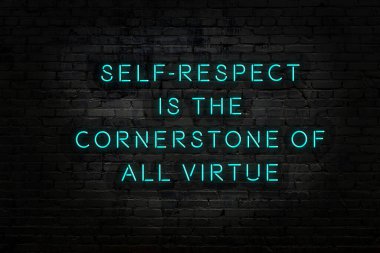 Zekice ve motive edici bir alıntı. Tuğla duvarda neon işareti