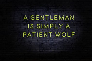 Zekice ve motive edici bir alıntı. Tuğla duvarda neon işareti