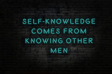 Zekice ve motive edici bir alıntı. Tuğla duvarda neon işareti