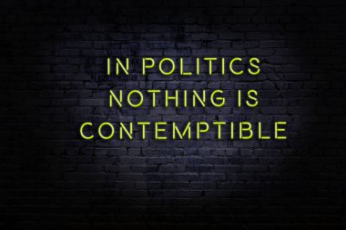 Akıllıca alıntı. Duvara karşı neon yazıtlar