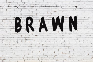 Üzerinde siyah boya yazılı beyaz duvar.