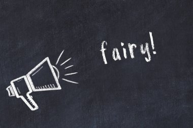 Kara karatahtaya tebeşir hoparlörü ve yazı perisi