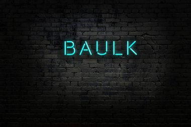 Tuğla duvardaki neon ışıklarının gece görüşü