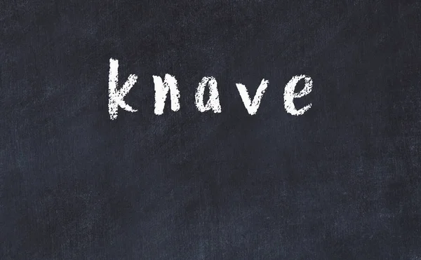 Mesa de giz da faculdade com a palavra knave escrito em — Fotografia de Stock