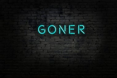 Tuğla duvardaki neon ışıklarının gece görüşü