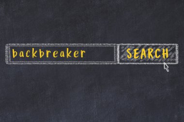 Seqrch formu ve yazıt kırıcı ile tarayıcı penceresinin tebeşir çizimi