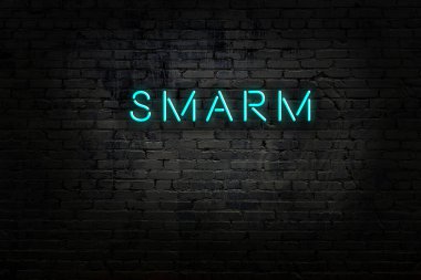 Duvara yazı yazan neon levhası.