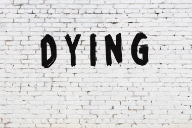 Üzerinde siyah boya yazan beyaz duvar ölüyor.