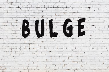 Beyaz tuğla duvarda kelime çıkıntısı