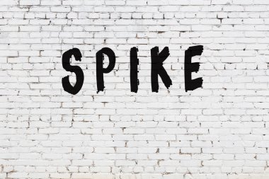 Kelimeler beyaz tuğla duvara kazınmış.