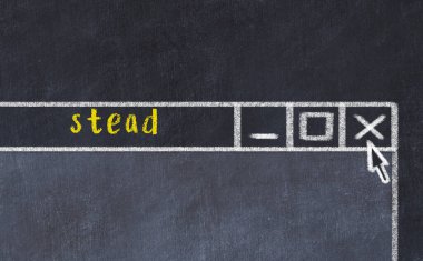 Sorunlarla başa çıkma kavramı. Tarayıcı penceresinin başlık yerine tebeşir çizimi