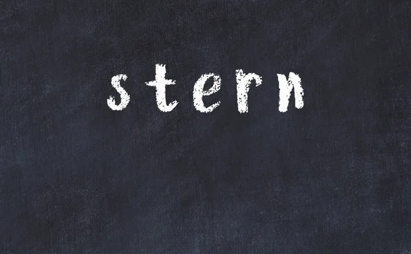 Mesa de giz da faculdade com a palavra stern escrito em — Fotografia de Stock