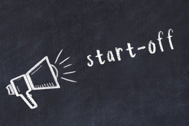 Hoparlör ve yazıt başlangıcı tebeşir scetch